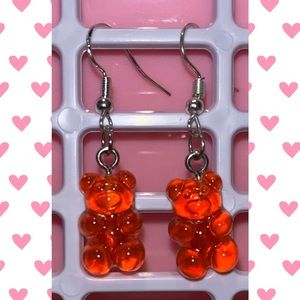 Red gummy bear earrings